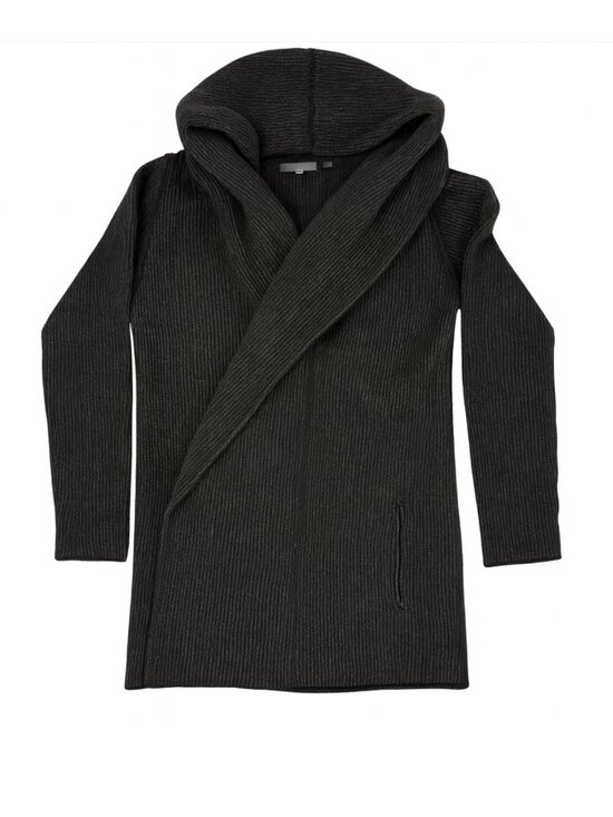 Vince Sweaters - Vince Charcoal Hooded Duster Cardigan XS Cashmere Wool Alpaca Blend